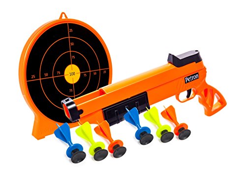 Petron SURESHOT Combo Pack Kinder Pump Action Pistole + Zielscheibe, orange/schwarz (1 Set) von Petron