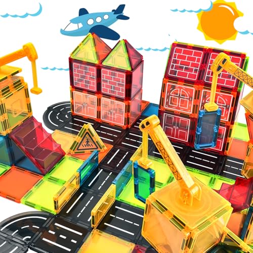Bestdin Magnetische Fliesen 88 Teile, Kinderspiele Magnetische Bausteine Straßenset mit Magnetkran, STEM Magnet Spielzeug, Magnete Kinder Spielzeug für Jungen und Mädchen ab 3 Bestdin Magnetische Fliesen 88 Teile, Kinderspiele Magnetische Bausteine Straßenset mit Magnetkran, STEM Magnet Spielzeug, Magnete Kinder Spielzeug für Jungen und Mädchen ab 3 von Bestdin