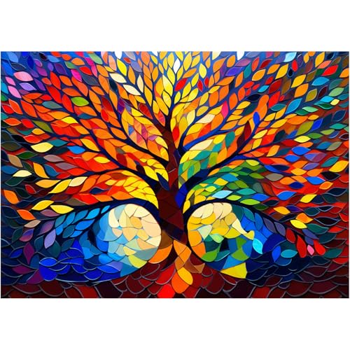 Bestdon Buntglas-Puzzle für Erwachsene, 1000 Teile, Baum des Lebens, Familien-Puzzle, unmögliches, schweres, anspruchsvolles Pflanzenbaum-Puzzle als Geschenk, Heim-Wanddekoration Bestdon Buntglas-Puzzle für Erwachsene, 1000 Teile, Baum des Lebens, Familien-Puzzle, unmögliches, schweres, anspruchsvolles Pflanzenbaum-Puzzle als Geschenk, Heim-Wanddekoration von Bestdon