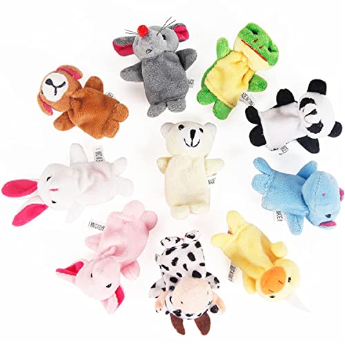 10 Stück Fingerpuppen Set, Baby Handpuppen Tiere, Kleiner Finger Puppet, Mini Stofftiere für Geschichte Zeit Kindergeburstag Gastgeschenk (A) von Bestevery