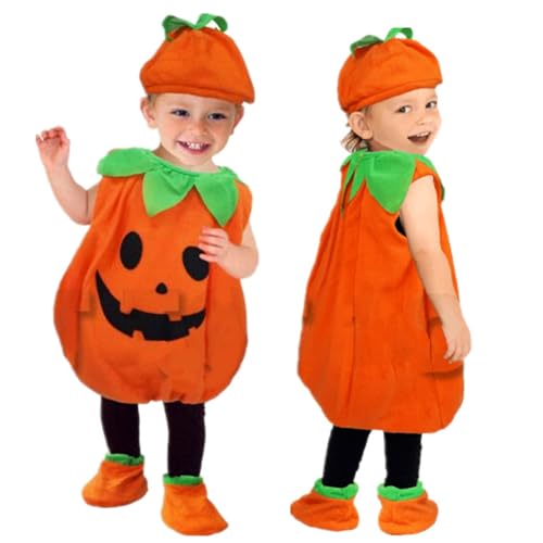 Bestgift Halloween-Kostüm, niedliches Kürbis-Kostüm, Fledermaus-Kostüm, 150 cm, Orange von Bestgift