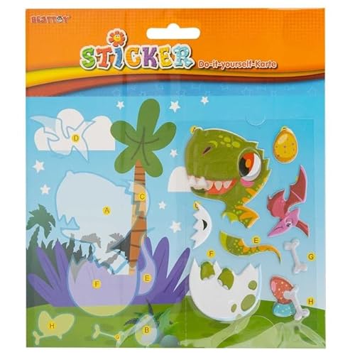 Besttoy - DIY - Stickerkarte - Dinosaurier von Besttoy
