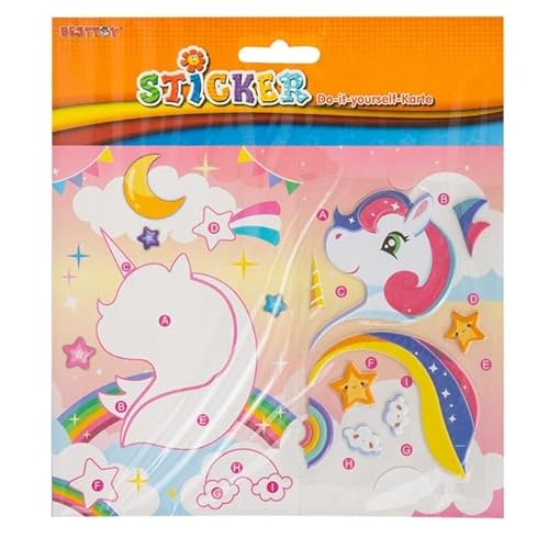 Besttoy - DIY - Stickerkarte - Einhorn von Besttoy
