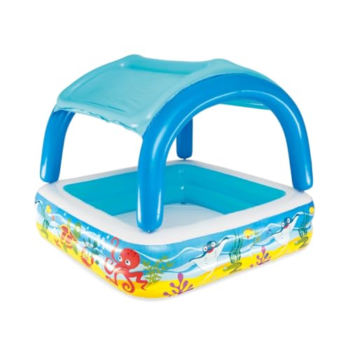 Bestway Planschbecken „Pavillon“ 140 x 140 x 114 cm, Quadratisch, Mehrfarbig, ab 2 Jahren von BESTWAY