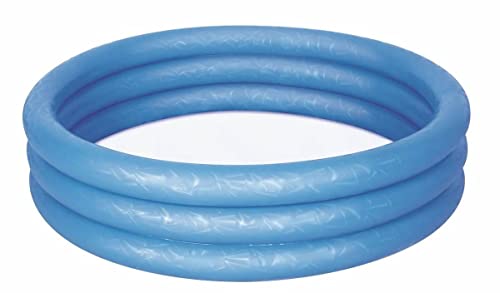 Bestway Planschbecken Kinderpool Pool 3-Ring Embossing (102 x 102 x 25 cm (Blau)) von Bestway