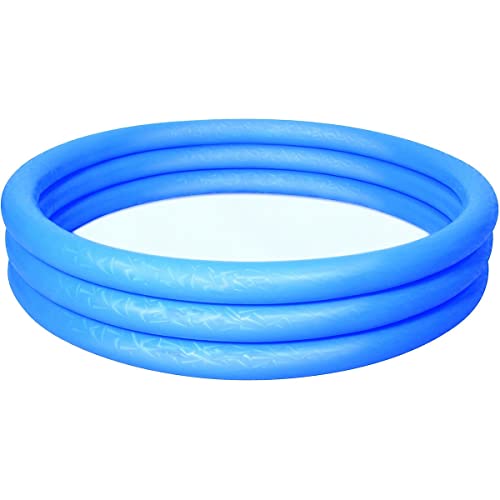 Bestway Planschbecken Kinderpool Pool 3-Ring Embossing (183 x 183 x 33 cm (Blau)) von Bestway