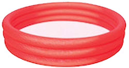 Bestway Planschbecken Kinderpool Pool 3-Ring Embossing (183 x 183 x 33 cm (Rot)) von Bestway