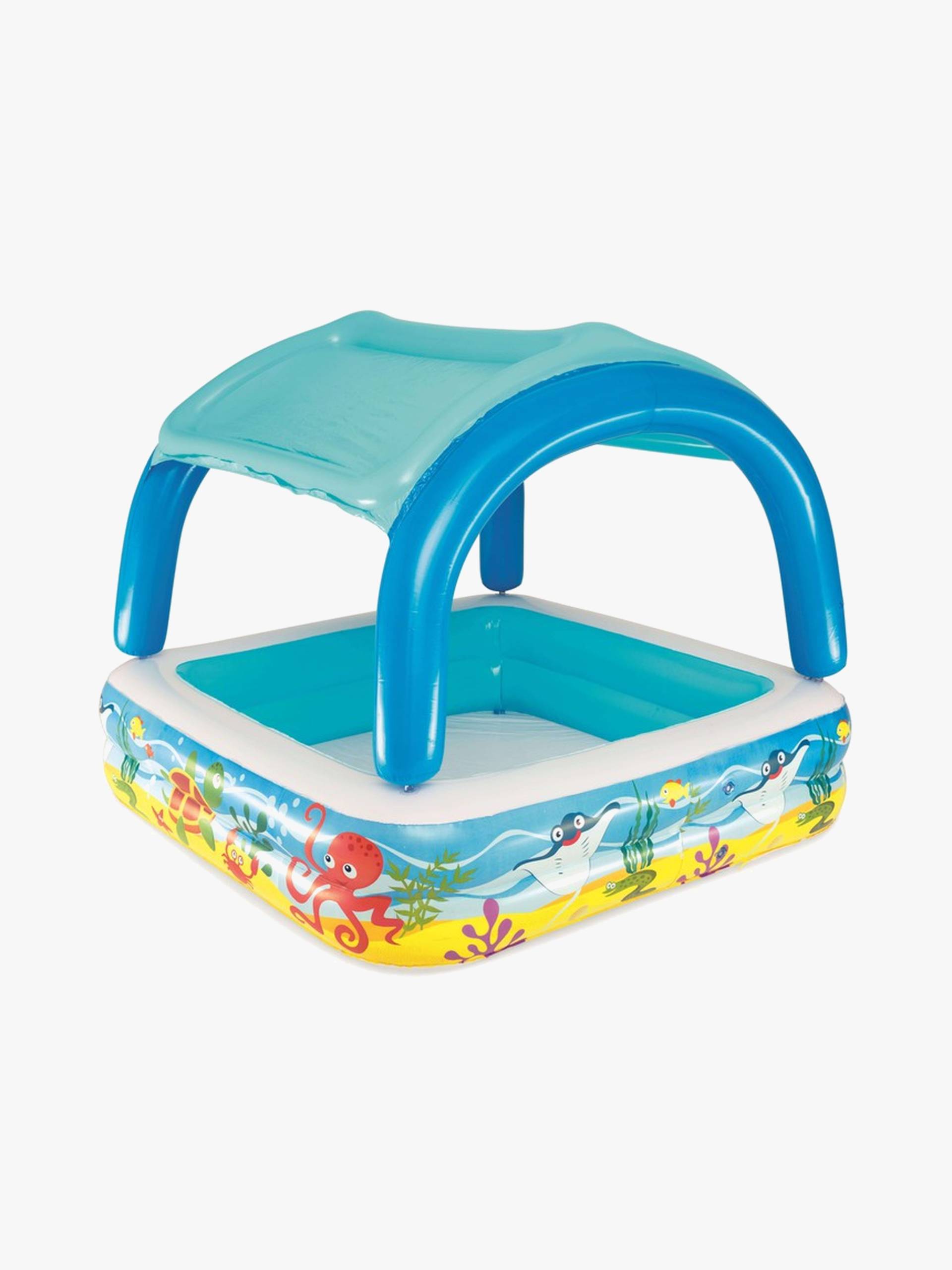 Bestway Planschbecken mit Sonnenschutz 147, Blau, Kinderpool von Bestway