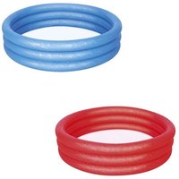 Bestway Pool 3-Ring uni blau rot Ø122x25cm 2fach sortiert von Bestway
