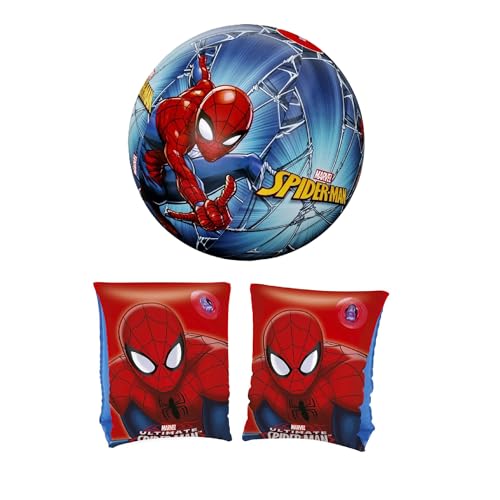Bestway | Spiderman Schwimm- & Spielset | Wasserball 51 cm + Schwimmflügel Spider-Man | für Kinder 3–6 Jahre | aufblasbar | ideal für Pool, Strand & Urlaub Bestway | Spiderman Schwimm- & Spielset | Wasserball 51 cm + Schwimmflügel Spider-Man | für Kinder 3–6 Jahre | aufblasbar | ideal für Pool, Strand & Urlaub von Bestway