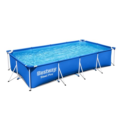 Bestway Steel Pro Frame Pool ohne Pumpe 400 x 211 x 81 cm , blau, eckig von Bestway