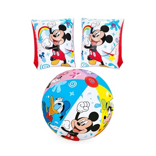 Disney Junior - Schwimm- & Spielset | Wasserball 51 cm + Schwimmflügel Mickey Mouse | für Kinder 3–6 Jahre | aufblasbar | für Pool, Strand & Urlaub | Mickey & Friends Disney Junior - Schwimm- & Spielset | Wasserball 51 cm + Schwimmflügel Mickey Mouse | für Kinder 3–6 Jahre | aufblasbar | für Pool, Strand & Urlaub | Mickey & Friends von Bestway