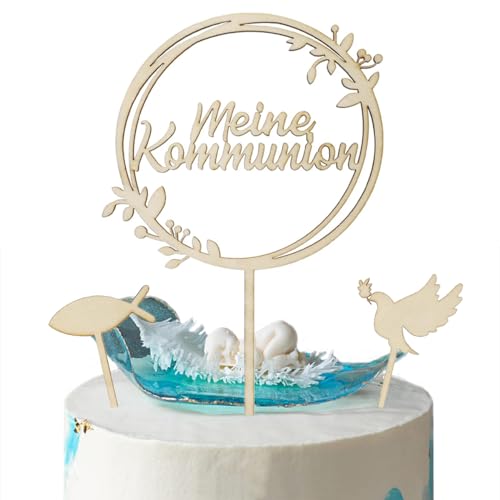 3 Stück Cake Topper Kommunion Holz Meine Taufe Kuchen Dekoration Personalisiert Tortendeko Konfirmation Erstkommunion Tortenstecker Torten Topper Kuchendeckel für Taufe Junge Mädchen 3 Stück Cake Topper Kommunion Holz Meine Taufe Kuchen Dekoration Personalisiert Tortendeko Konfirmation Erstkommunion Tortenstecker Torten Topper Kuchendeckel für Taufe Junge Mädchen von Bestwishing