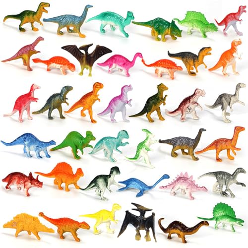 Bestwishing 39 Stück Dinosaurier Figuren, Klein Mini Sammlung Dinos Spielzeug von Bestwishing