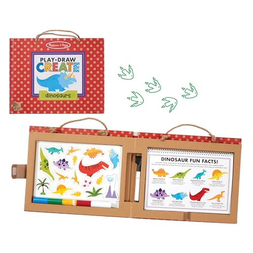 Melissa & Doug | Natural Play: Spielen, Zeichnen, Kreieren, Wiederverwendbares | Mal & Magnet-Set - Dinosaurier (41 Magnete, 5 Whiteboard-Markierstifte) von Melissa & Doug