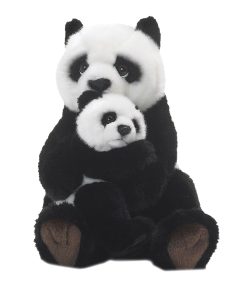 Plüschtier WWF Panda mit Baby, Grösse 28cm von Beta Service