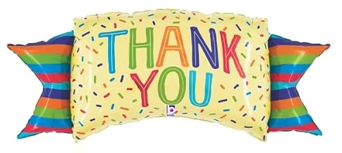 101,6 cm Betallic Thank You Banner Party Dekoration Supply Mylar Heliumballon - 1 Stück 101,6 cm Betallic Thank You Banner Party Dekoration Supply Mylar Heliumballon - 1 Stück von Betallic