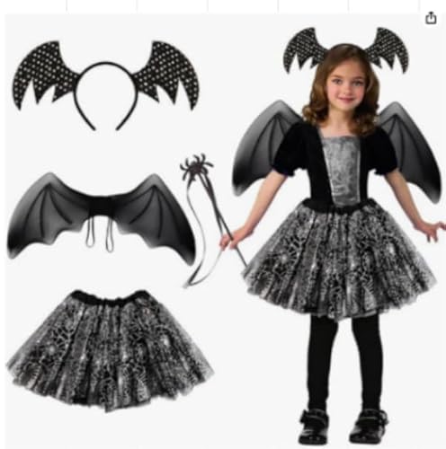 Betensh Fledermaus Hexenkostüm für Kinder, Halloween Kostüm für Kinder, Fledermaus Kostüm, Halloween Kostüm für Mädchen. Betensh Fledermaus Hexenkostüm für Kinder, Halloween Kostüm für Kinder, Fledermaus Kostüm, Halloween Kostüm für Mädchen. von Betensh
