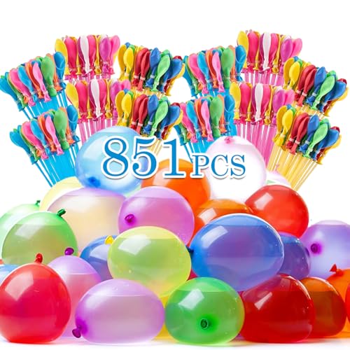 Betensh Wasserbomben Selbstschließend, 851 Stück Wasserballons, Bunt Wasserbombem, 60 Sekunden Schnellfüller, Wasser Bomben mit Wasserhahn Anschluss, Water Balloons für Kinder, Sommer Betensh Wasserbomben Selbstschließend, 851 Stück Wasserballons, Bunt Wasserbombem, 60 Sekunden Schnellfüller, Wasser Bomben mit Wasserhahn Anschluss, Water Balloons für Kinder, Sommer von Betensh