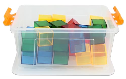 Betzold - Transparente Klötzchen, Bunte Bausteine für Lichttisch, inkl. Box von Betzold