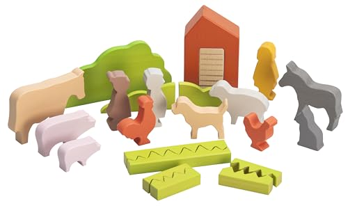 Betzold Bausteinset „Bauernhof“ - Holzspielzeug für kreative Rollenspiele von Betzold