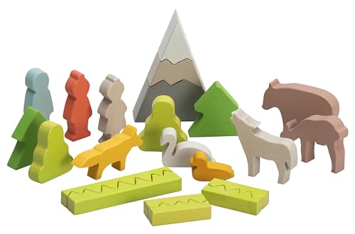 Betzold Bausteinset „Waldtiere“ - Kreatives Holzspielzeug für Kinder von Betzold