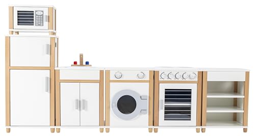 Betzold - Kinderküche 2 m – Spielküche mit Herd, Backofen, Kühlschrank & Regal von Betzold