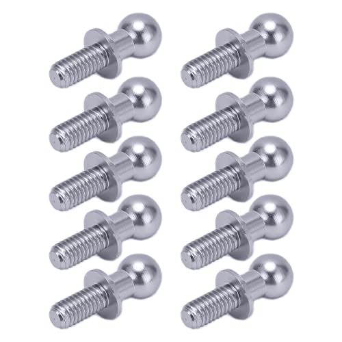 10pcs Ball Head Screw Link Stange, Kugel Kopfverknüpfungsstange Aluminium -Legierung Schockdämpferende für Tami Ya TT01 TT02 Fernbedienungsauto (Du färbte) von Beufee