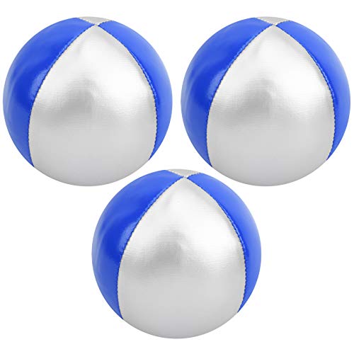 3pcs jonglieren Bälle für Anfänger, weiche Jonglam -Toss -Bälle für Varieté Show Innen Freizeit Sport Spaß Puzzle Bildung (Blau/Silber) von Beufee
