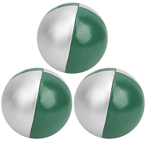 3pcs jonglieren Bälle für Anfänger, weiche Jonglam -Toss -Bälle für Varieté Show Innen Freizeit Sport Spaß Puzzle Bildung (Grün/Silber) von Beufee