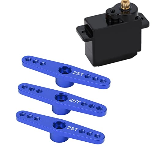 Aluminiumlegierung 25T Servo Horn, 3pcs Langer Lenkarme für Doppelarm -Lenksarme für 1/10 RC Crawler LKW (Blau) von Beufee