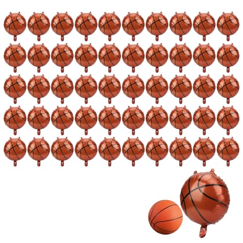 Basketballballons, 50pcs Basketball Party Dekorationen Sport Thema wiederverwendbare selbstversiegelte Basketball -Geburtstagdekorationen für Requisiten von Beufee
