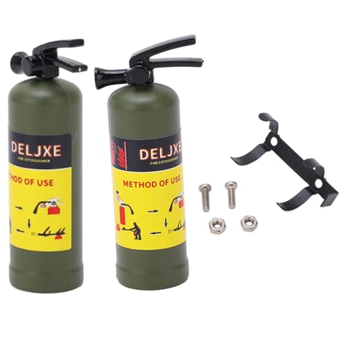 Beufee 2PCS Simulation Mini Feuerlöscher, RC Mini Feuerlöscher Simulation Feuerlöscher Flaschen Dekoration 1/10 RC Raupen Teil Zubehör (Grün) von Beufee
