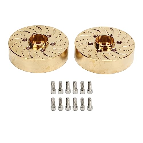 Beufee 2Pcs Brass Wheel Weights, RC Internal Brass Counterweight Brake Disc Weights Crawler Car Hex Hub Adapter Model Upgrade Parts for 1.9 2.2inch Wheel Rims Axial (12mm) von Beufee