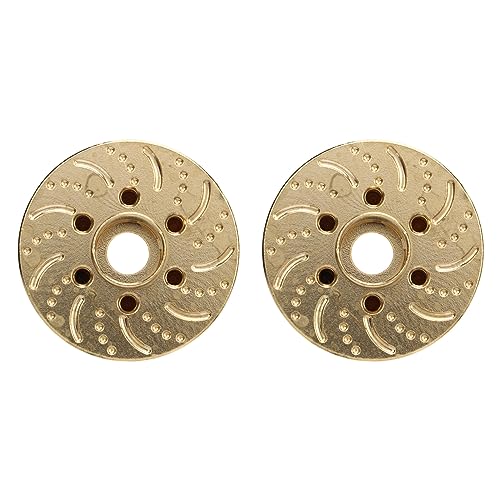 Beufee 2Pcs Brass Wheel Weights, RC Internal Brass Counterweight Brake Disc Weights Crawler Car Hex Hub Adapter Model Upgrade Parts for 1.9 2.2inch Wheel Rims Axial (18.5mm) von Beufee
