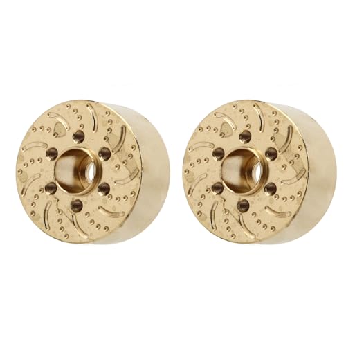 Beufee 2Pcs Brass Wheel Weights, RC Internal Brass Counterweight Brake Disc Weights Crawler Car Hex Hub Adapter Model Upgrade Parts for 1.9 2.2inch Wheel Rims Axial (22mm) von Beufee