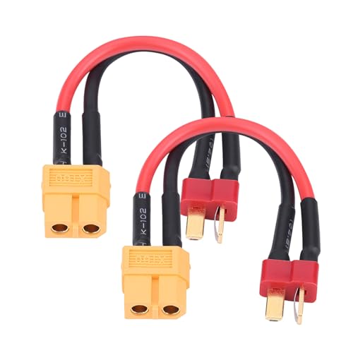 Beufee 2pcs/Set t Stecker männlich an XT60 Frauenverlängerungskabel, 10 cm 14AWG Silikondrahtanschluss Adapter RC Zubehör Beufee 2pcs/Set t Stecker männlich an XT60 Frauenverlängerungskabel, 10 cm 14AWG Silikondrahtanschluss Adapter RC Zubehör von Beufee