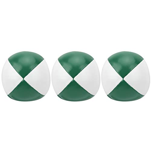 Beufee 3-teiliges Jonglierball-Set für Anfänger, weiches, tragbares Jonglierball-Set aus PU-Leder für den Innen- und Außenbereich (Grün weiß) von Beufee