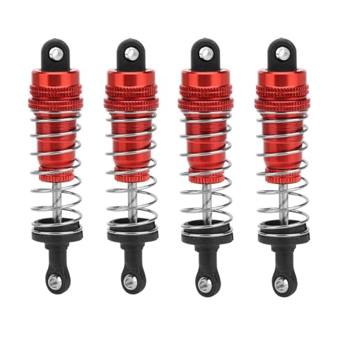 Beufee 4PCS RC Autos Stoßdämpfer Set, Metall Stoßdämpfer Dämpfer Aufhängung Teile für 1 14 144001 RC Modell (Rot) von Beufee