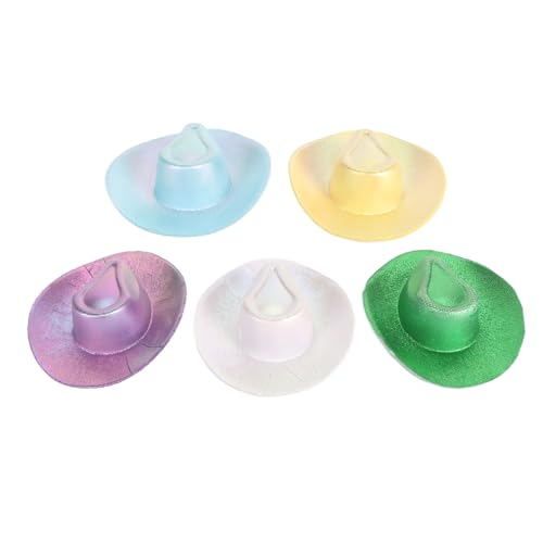 Beufee 5pcs Mini Cowboy Cowgirl Hut, süße Miniaturhüte für Haustier Weinflasche Dollhouse Dekoration Beufee 5pcs Mini Cowboy Cowgirl Hut, süße Miniaturhüte für Haustier Weinflasche Dollhouse Dekoration von Beufee