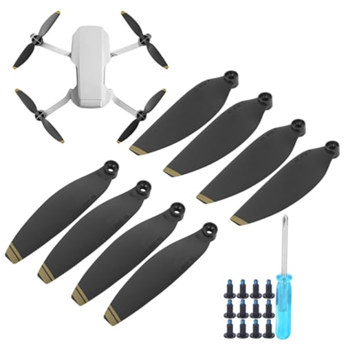 Beufee 8pcs Mini -Propeller, Propellers Flügelblatt Drohnen Ersatz niedrige Rauschen und Schnellfreisetzungsblätter Requisiten für MA Vic geeignet (Schwarze Goldkante) von Beufee