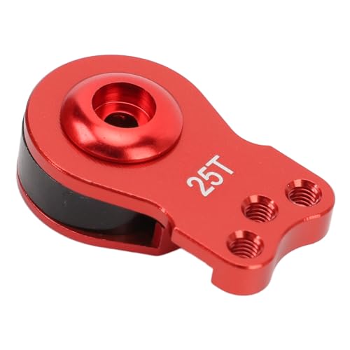Beufee Aluminium 25t Servo Sparer 3 Löcher, einstellbares Drehmoment Servohorn Leichtes Universal Arm für 1/10 RC -Auto (Rot) von Beufee