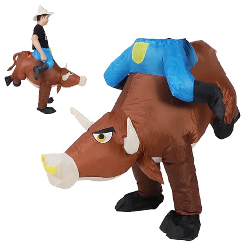 Beufee Aufblasbares Bullenkostüm Erwachsener, Erwachsene Fahrt auf Pferdekostümen, die Kostüme mit Gebläse für Cosplay -Party -Kleiderspielzeug in die Luft sprengen Beufee Aufblasbares Bullenkostüm Erwachsener, Erwachsene Fahrt auf Pferdekostümen, die Kostüme mit Gebläse für Cosplay -Party -Kleiderspielzeug in die Luft sprengen von Beufee