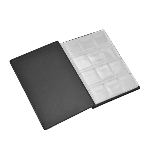 Beufee Münzsammlung Buch Halter, Münz Sammlung Album Buch Halter Penny Sammlung Buch 120 PVC-Taschen PU Cover transparentes Design (Schwarz) von Beufee