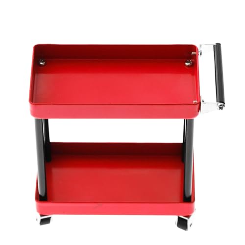 Beufee Tools Trolley -Kit, 2 Stufe Tools Storage Trolley Mini Rolling Utility Cart RC -Zubehör für 1/8 1/10 1/12 1/16 Skalenmodell großer Größe großgröße ﻿ (Rot) von Beufee