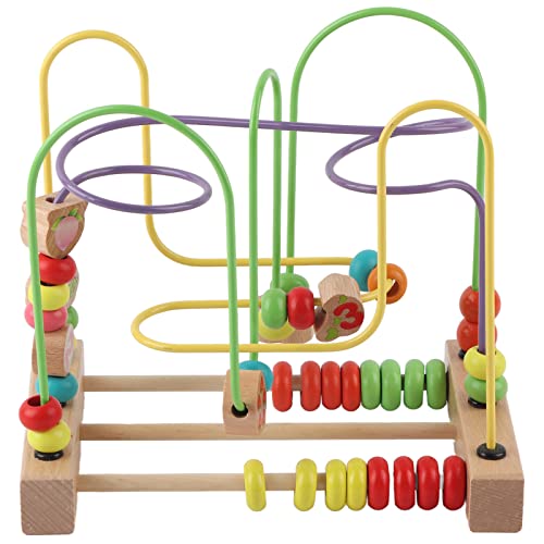 Holzspielzeug für Kleinkinder, Perlen -Labyrinth -Spielzeug für Kinder Bildungszählung Lernkreisspielzeug mit farbenfrohen Früchten Formen L. von Beufee