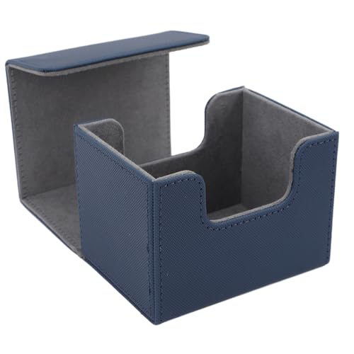 Kartendeckbox, Magnetklappe Deckel Card Deck Hülle 100 Blätter Kapazität PU Leder Game Card Box für Spielkarten Tarotkarten ﻿ (Blau) von Beufee