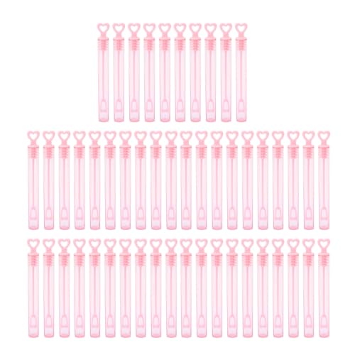 Mini Heart Bubble Wands, 50pcs Wedding Bubbles Pink Transparent Bubble Sticks Party Favors Bubble Maker for Game Rewards Weddings von Beufee