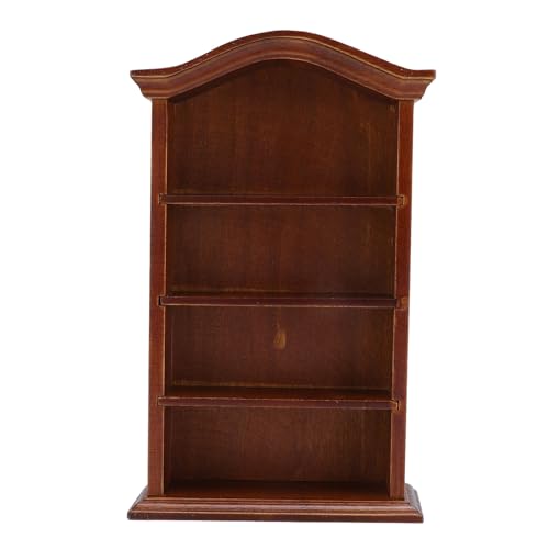 Miniatur-Puppenhaus-Bücherregal, Maßstab 1:12, 4 Etagen, Mini-Puppenhaus-Bücherregal aus Holz, Möbelzubehör, Dekoration für das Schlafzimmer zu Hause Miniatur-Puppenhaus-Bücherregal, Maßstab 1:12, 4 Etagen, Mini-Puppenhaus-Bücherregal aus Holz, Möbelzubehör, Dekoration für das Schlafzimmer zu Hause von Beufee