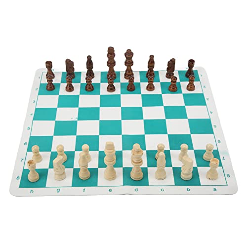 Schach -Set, Nachahmungsholz Kunststoff glänzend leichte Schachstücke mit Pu -Schachbrett für Anfänger von Beufee